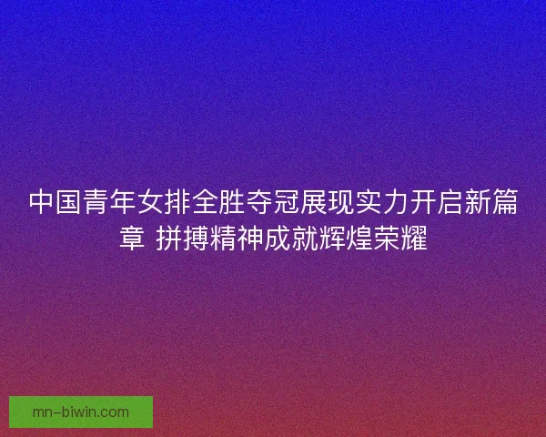 中国青年女排全胜夺冠展现实力开启新篇章 拼搏精神成就辉煌荣耀