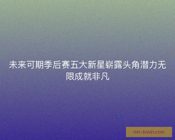 未来可期季后赛五大新星崭露头角潜力无限成就非凡