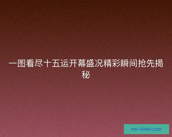 一图看尽十五运开幕盛况精彩瞬间抢先揭秘 一图看尽十五运开幕盛况精彩瞬间抢先揭秘